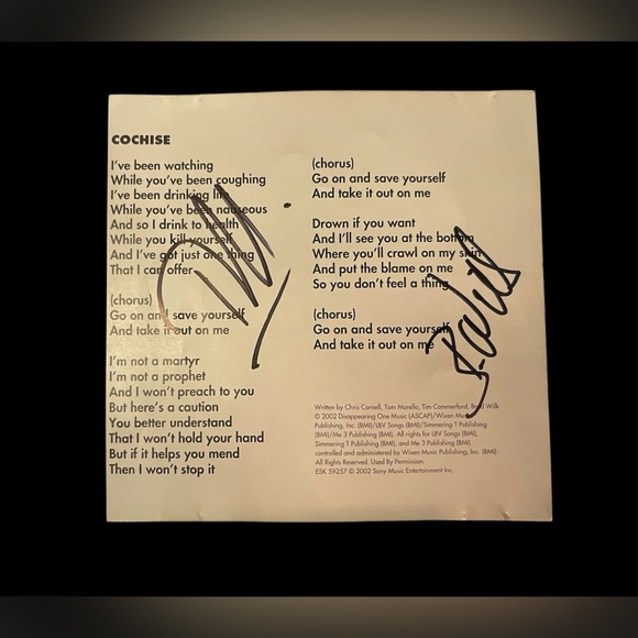 🎵 Audioslave - COCHISE Single | Signed by Tom Morello & Brad Wilk 🎵 - Picture 3 of 11